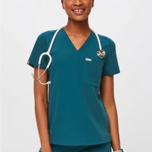 Figs Caribbean blue one pocket scrub top - XXSP